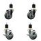 Service Caster 3.5'' SS Gray Poly Wheel Swivel 1-7/8'' Expanding Stem Caster Set 2 Brakes, 4PK SCC-SSEX20S3514-PPUB-2-TLB-2-178 - alternate 1